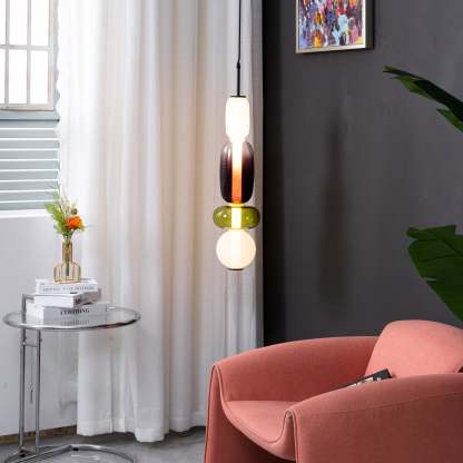 Amber Drop Glass Pendant Light