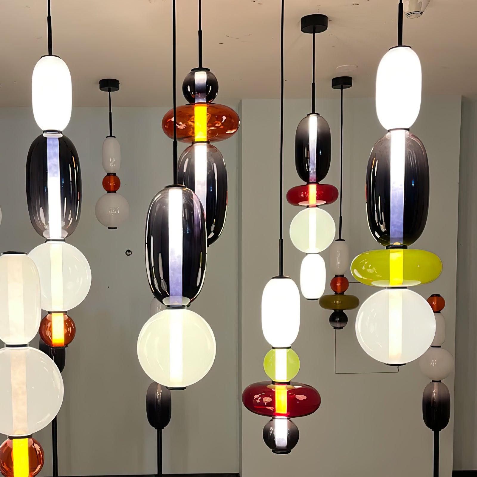 Amber Drop Glass Pendant Light