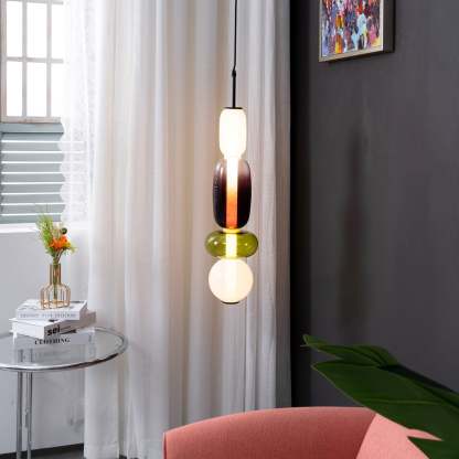 Amber Drop Glass Pendant Light