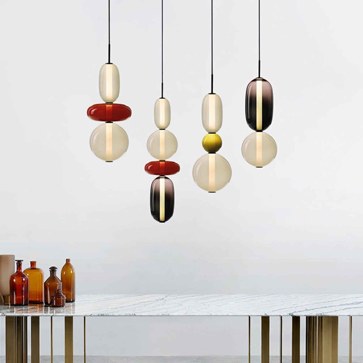 Amber Drop Glass Pendant Light