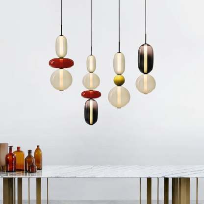 Amber Drop Glass Pendant Light