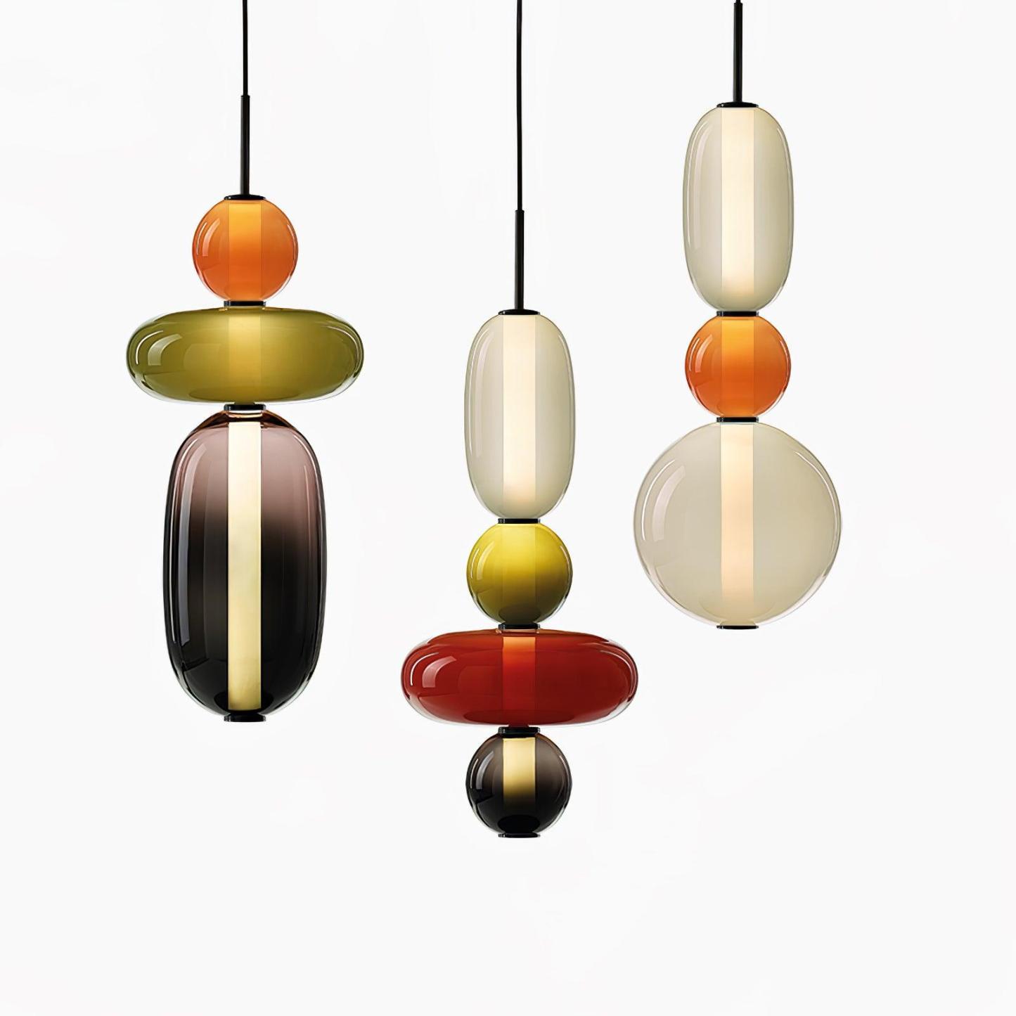 Amber Drop Glass Pendant Light