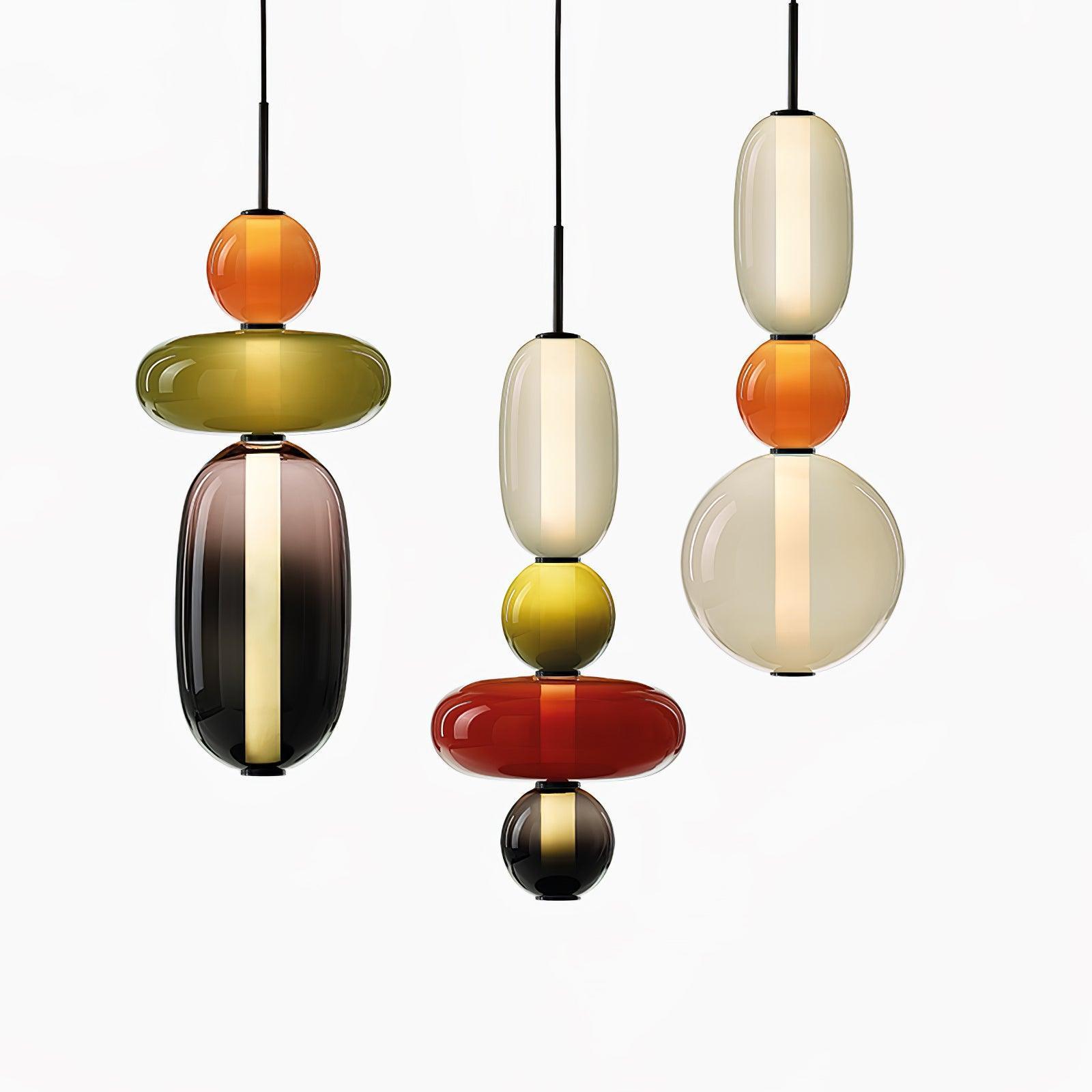 Amber Drop Glass Pendant Light