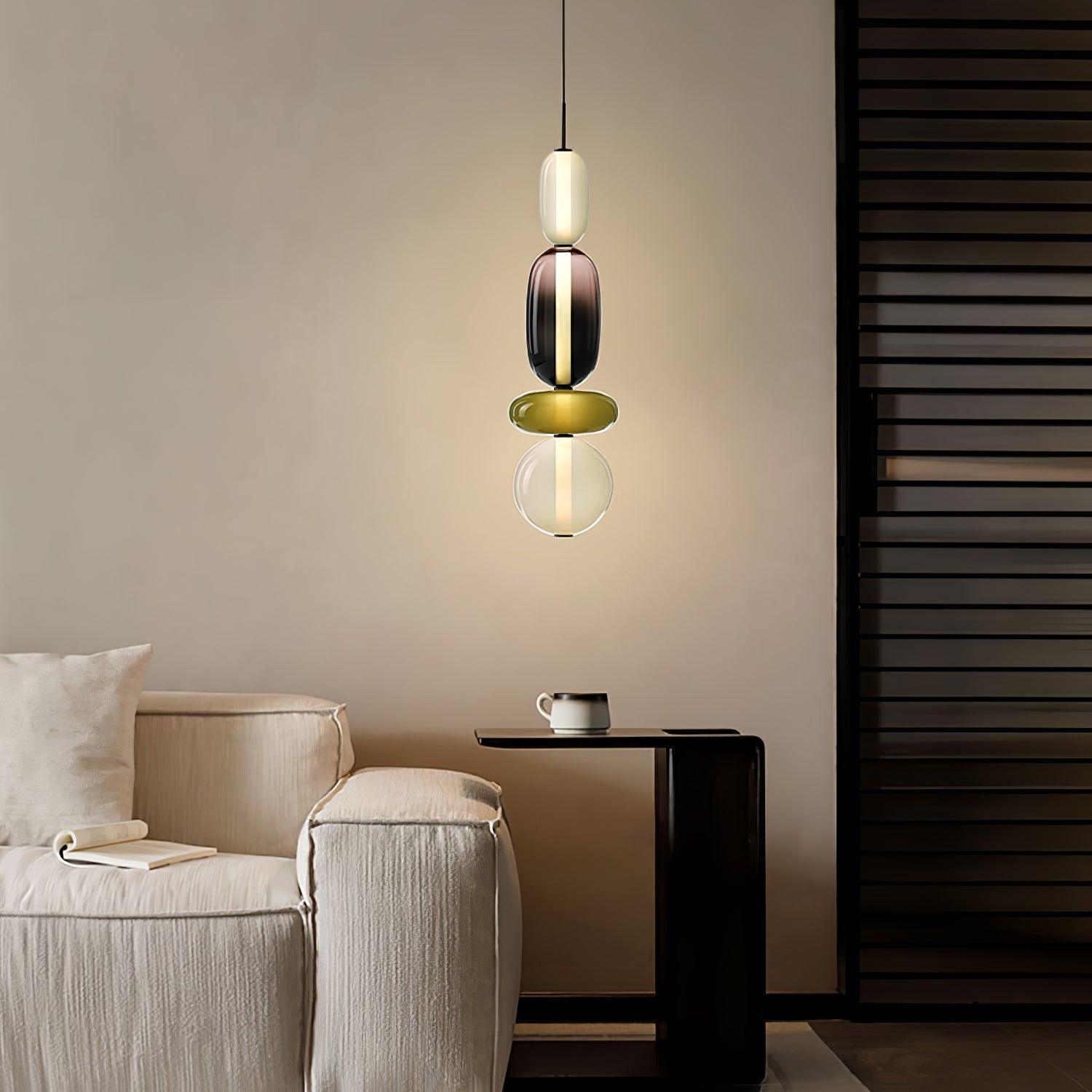 Amber Drop Glass Pendant Light