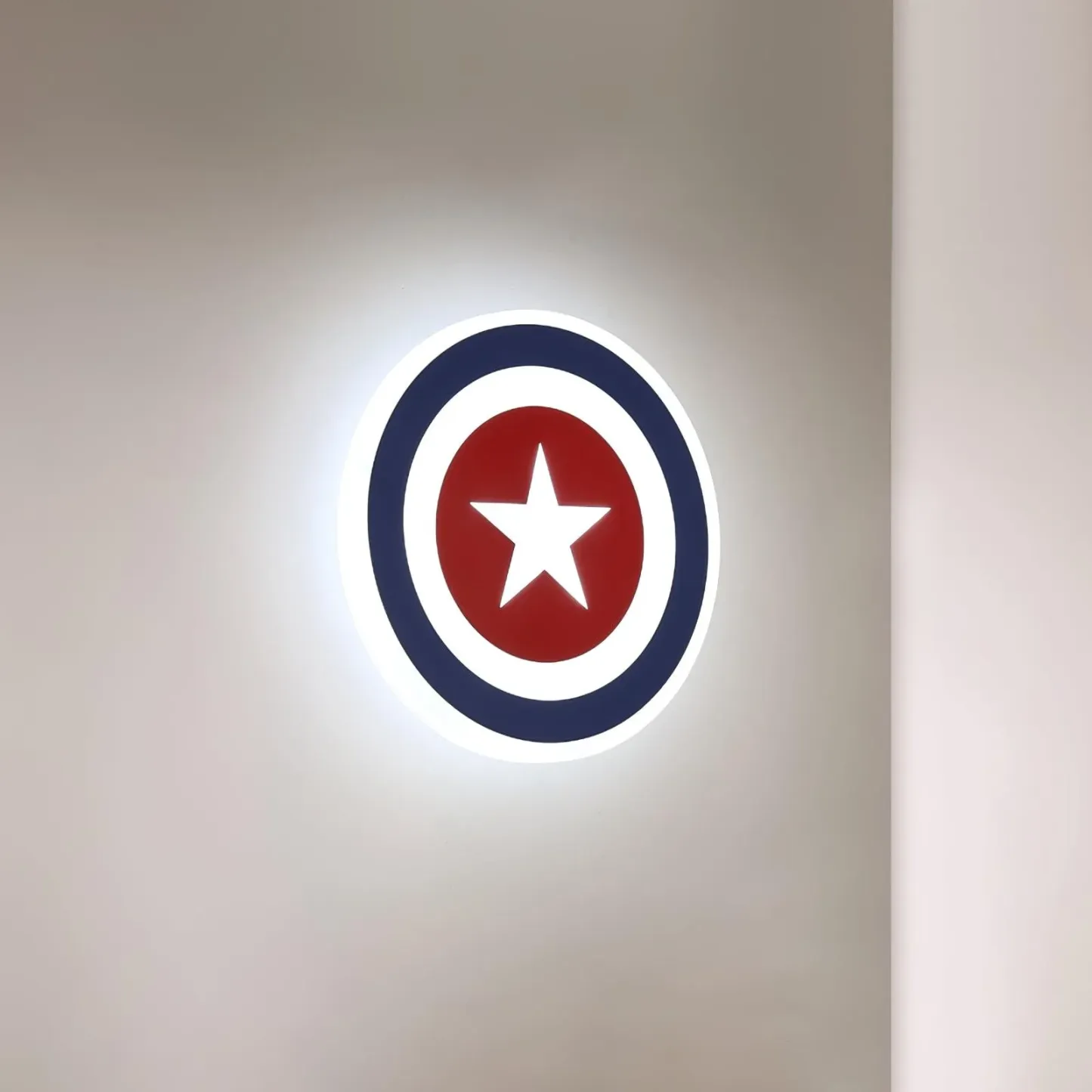 Edge Unusual Captain Red Blue Acrylic Metal Wall Lamp Dining Room Bedroom