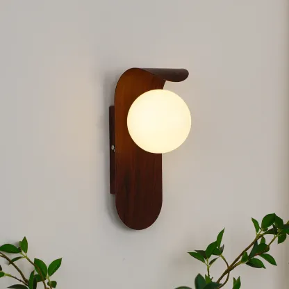 Muto Wall Lamp in Walnut Wood, bedroom decor, Lassola lighting