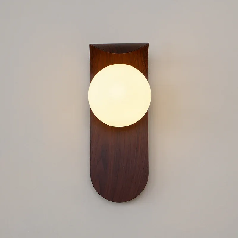 Muto Walnut Wood Wall Lamp - Bedroom or Dining Room Lighting