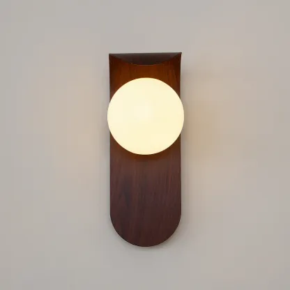 Muto Walnut Wood Wall Lamp - Bedroom or Dining Room Lighting