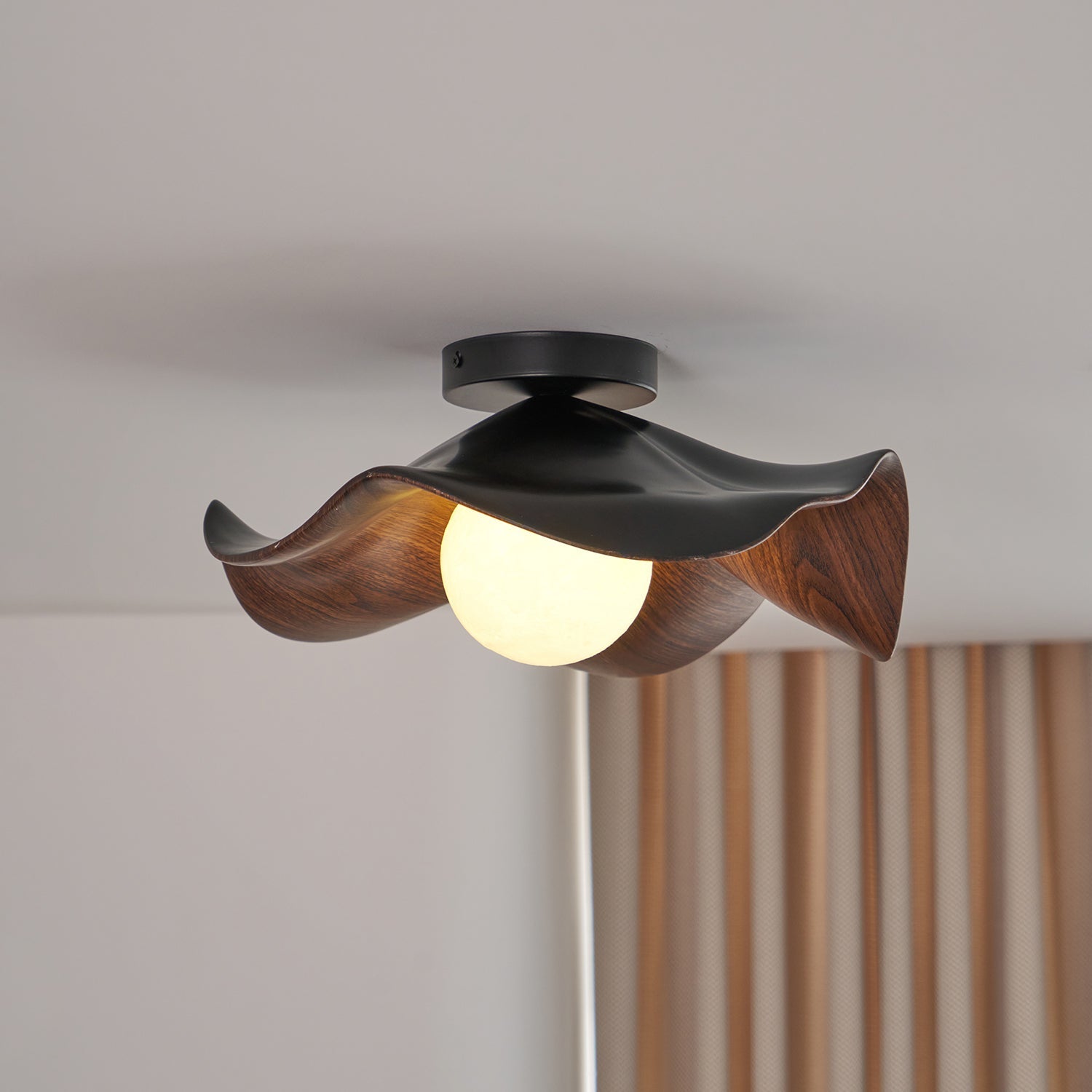 Hakka Wood Resin Ceiling Light