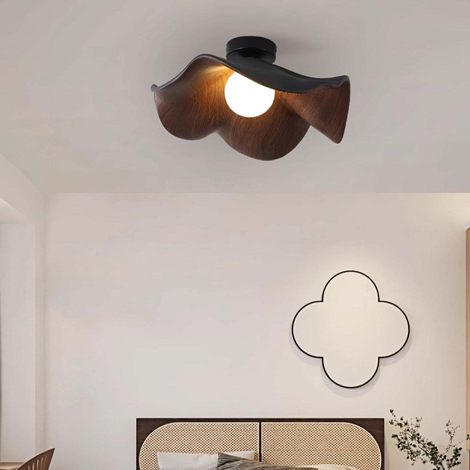 Hakka Wood Resin Ceiling Light