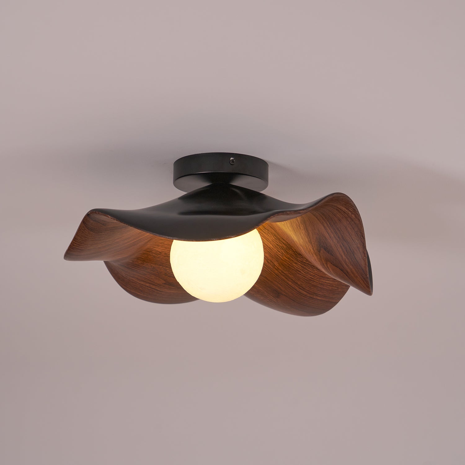 Hakka Wood Resin Ceiling Light