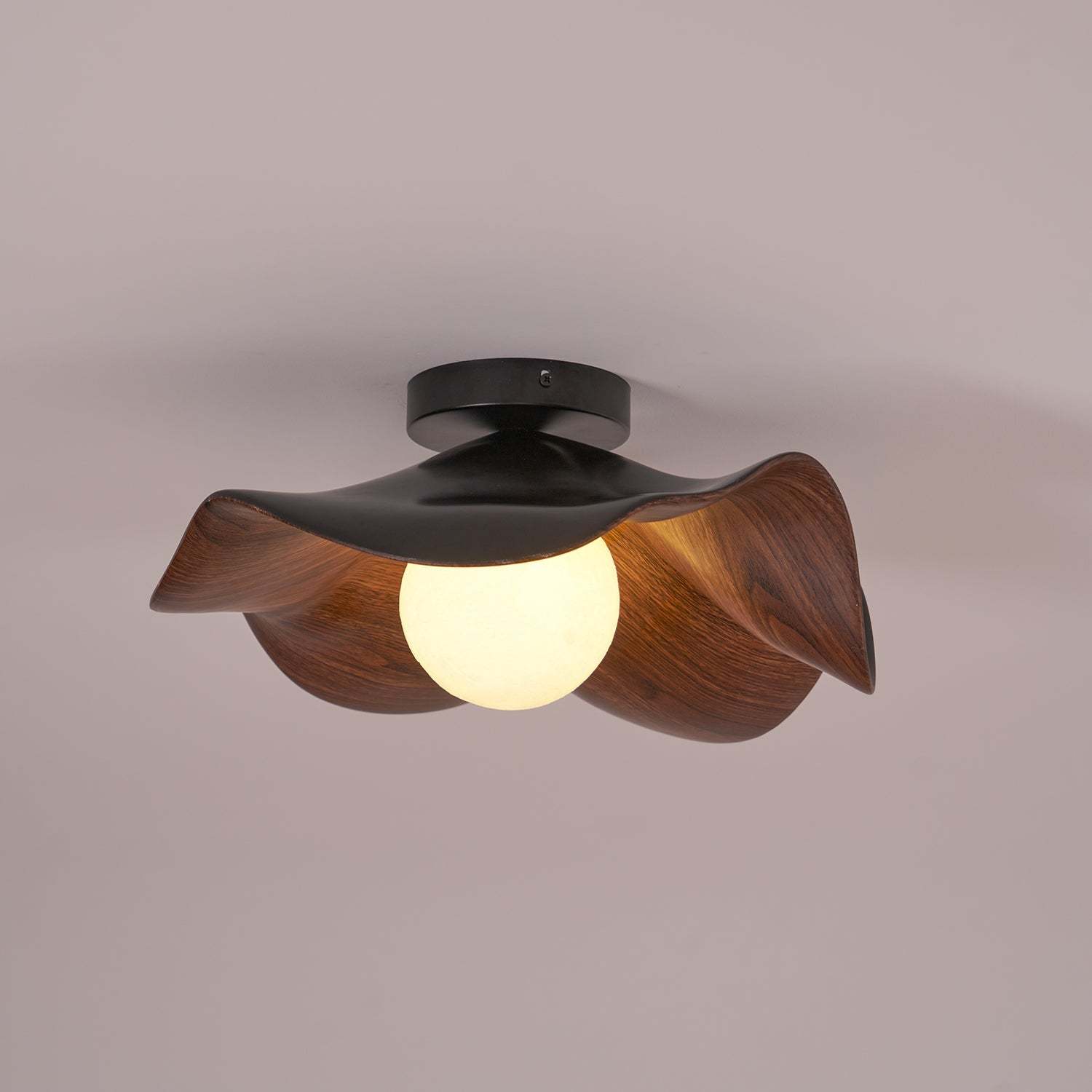 Hakka Wood Resin Ceiling Light