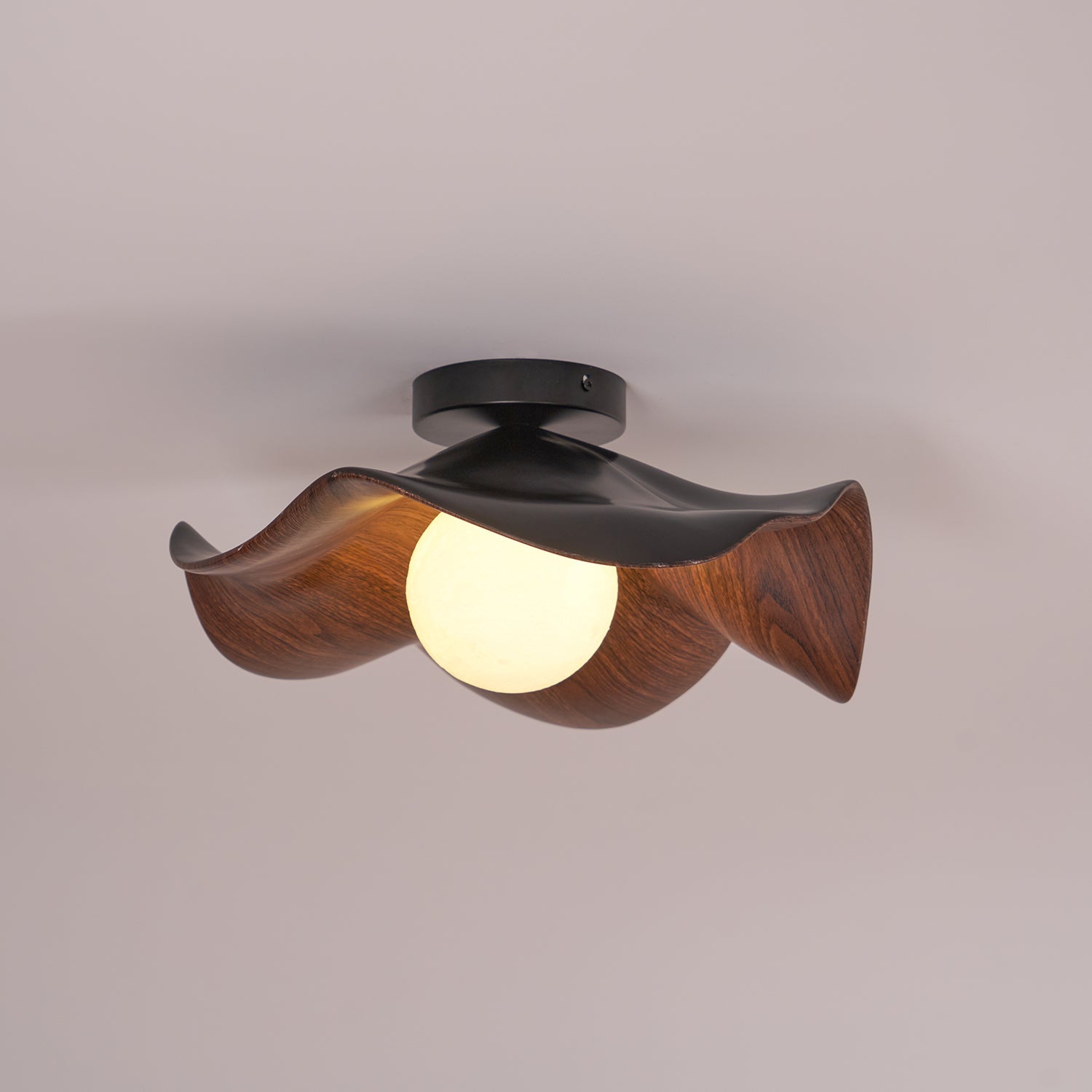 Hakka Wood Resin Ceiling Light