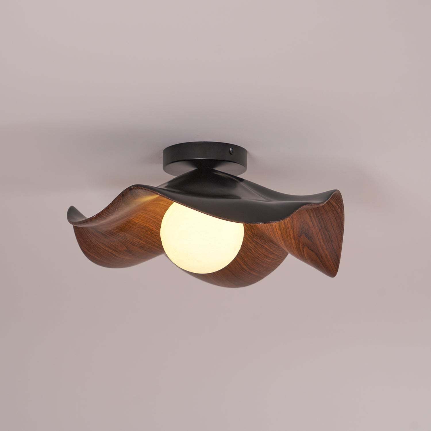 Hakka Wood Resin Ceiling Light
