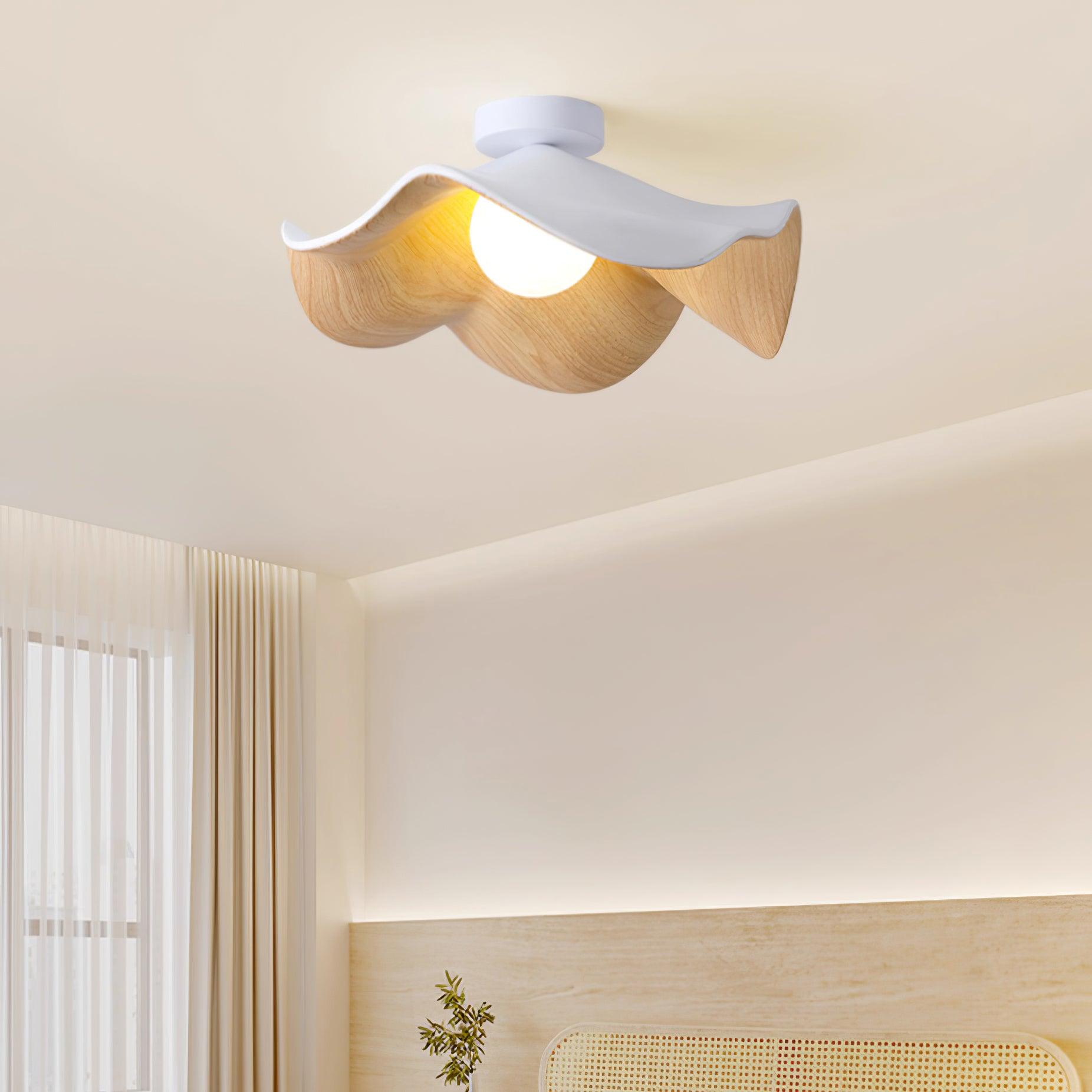 Hakka Wood Resin Ceiling Light