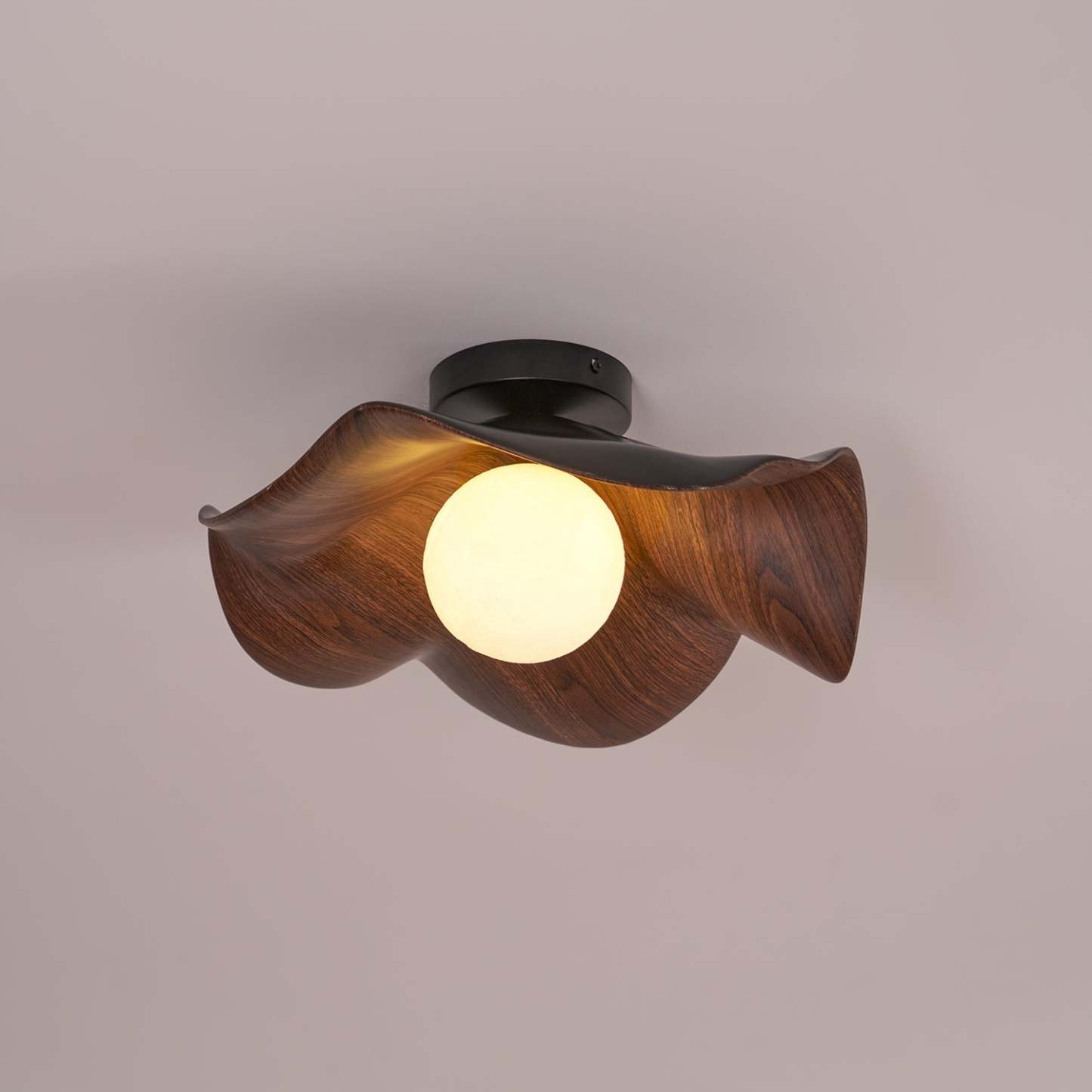 Hakka Wood Resin Ceiling Light