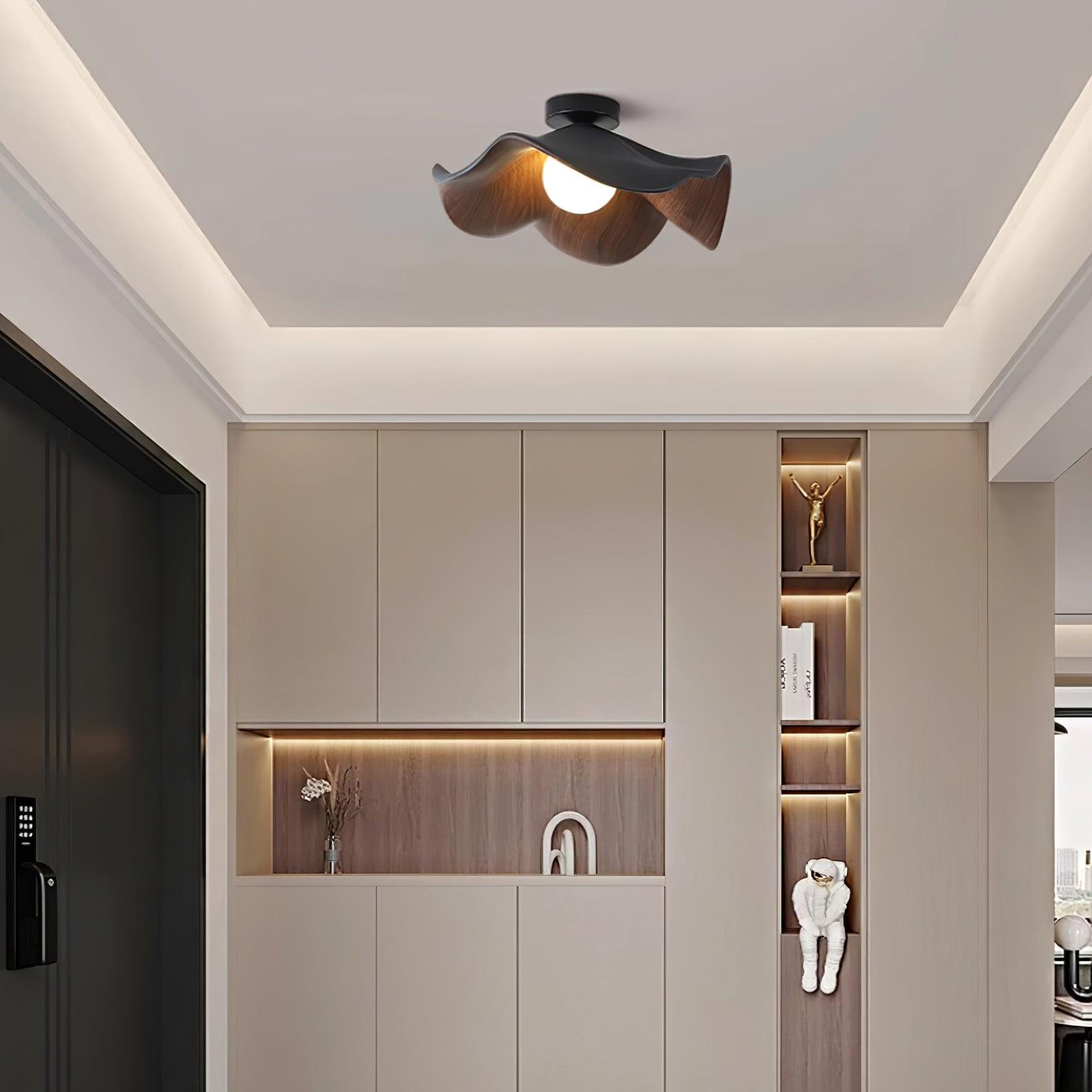 Hakka Wood Resin Ceiling Light