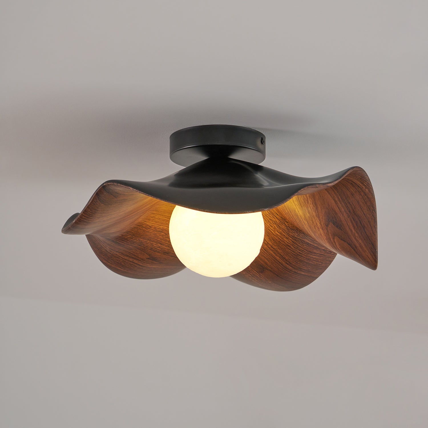 Hakka Wood Resin Ceiling Light