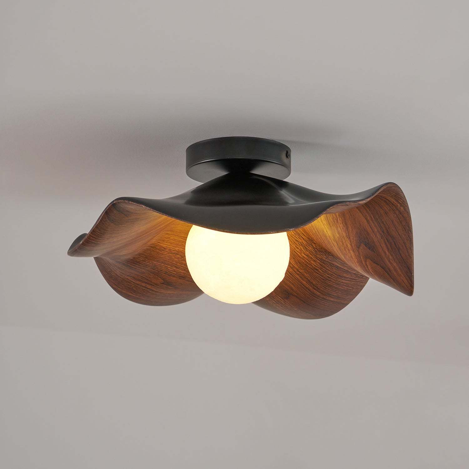 Hakka Wood Resin Ceiling Light