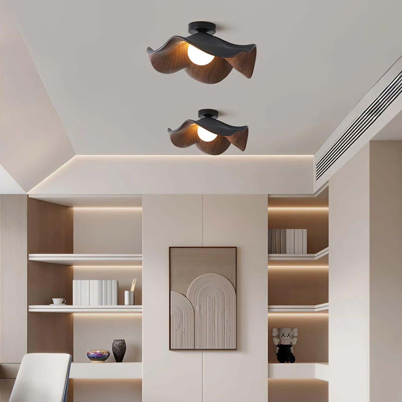 Hakka Wood Resin Ceiling Light