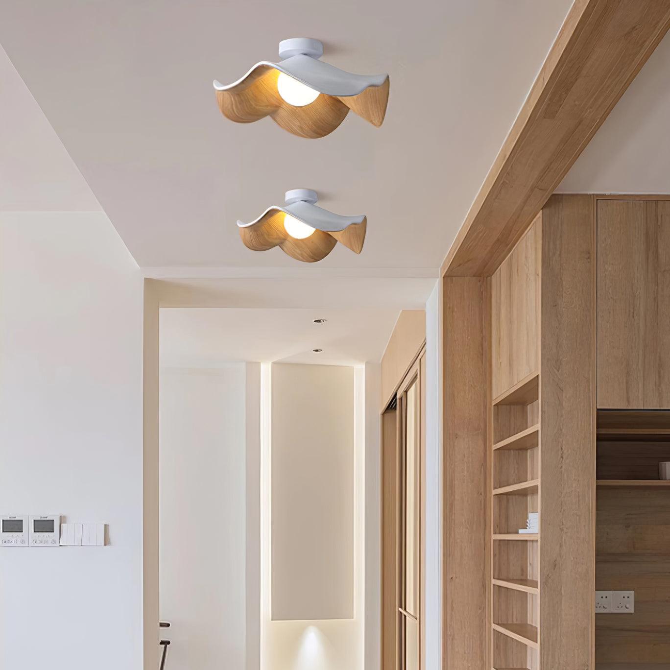 Hakka Wood Resin Ceiling Light