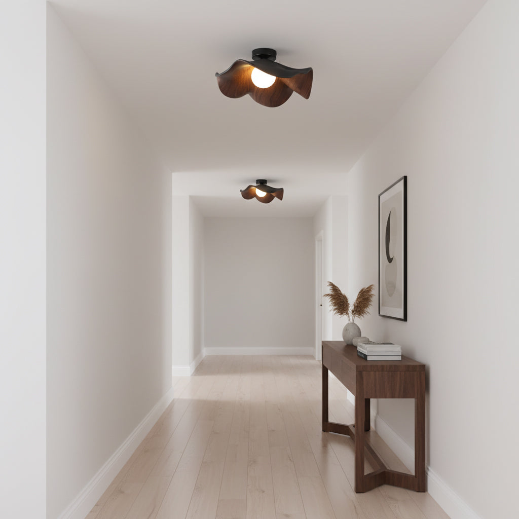 Hakka Wood Resin Ceiling Light
