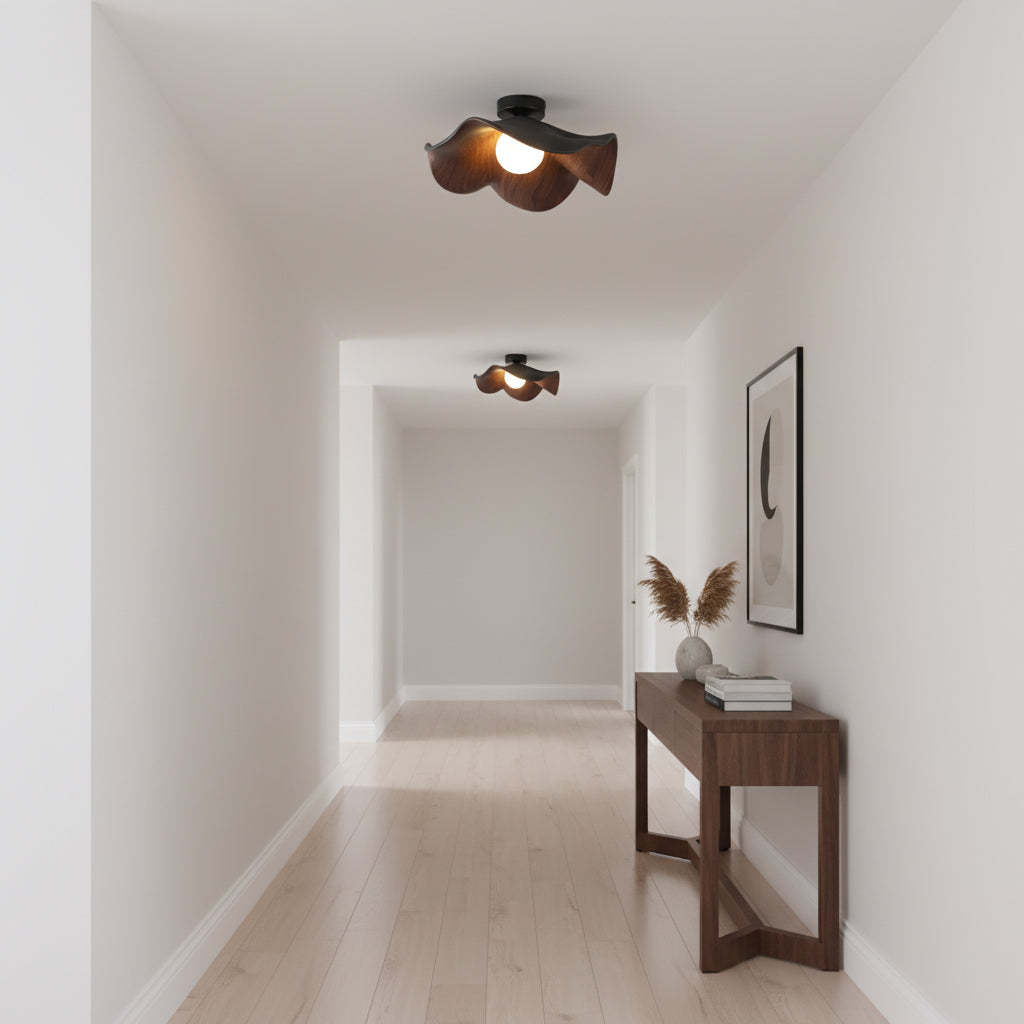 Hakka Wood Resin Ceiling Light