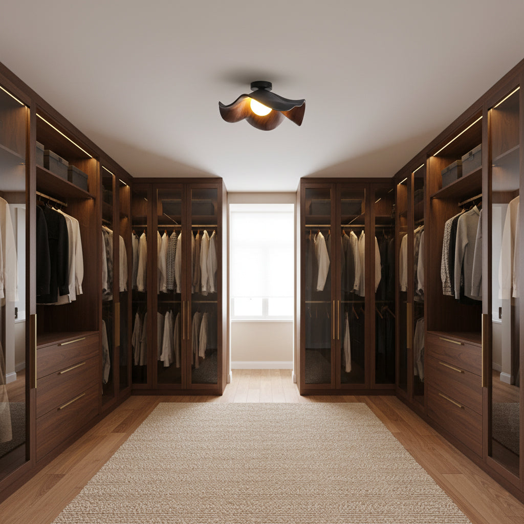 Hakka Wood Resin Ceiling Light