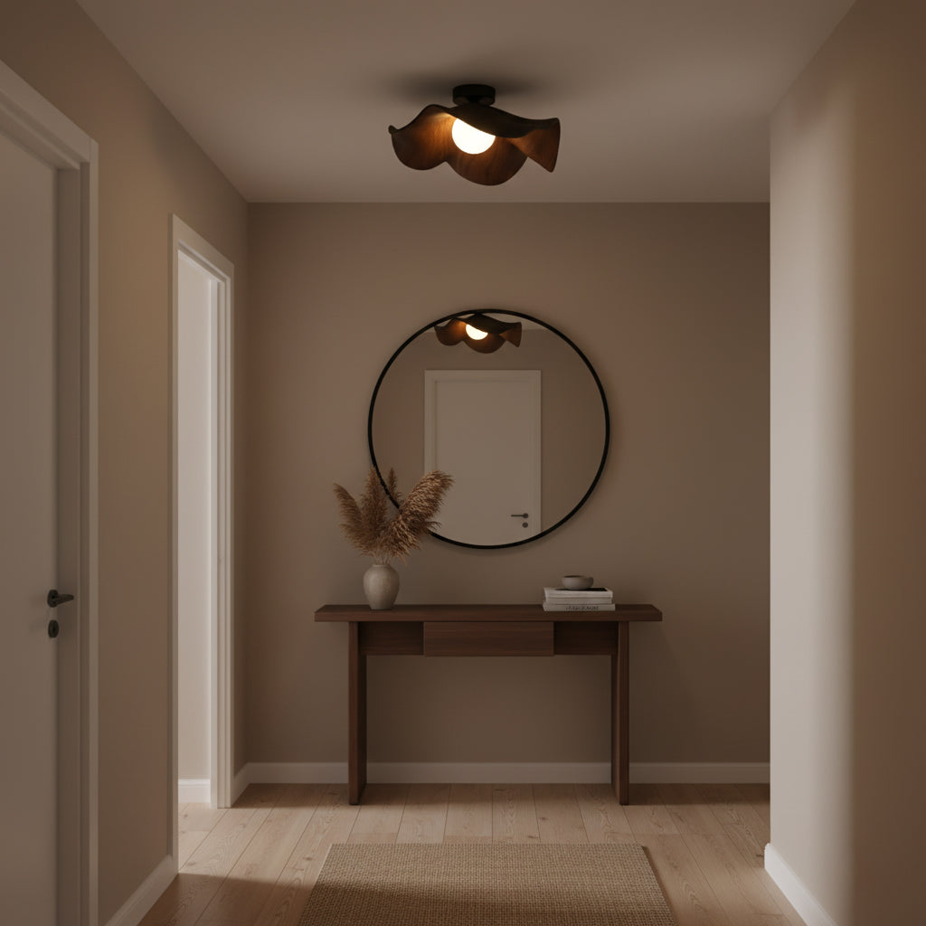 Hakka Wood Resin Ceiling Light