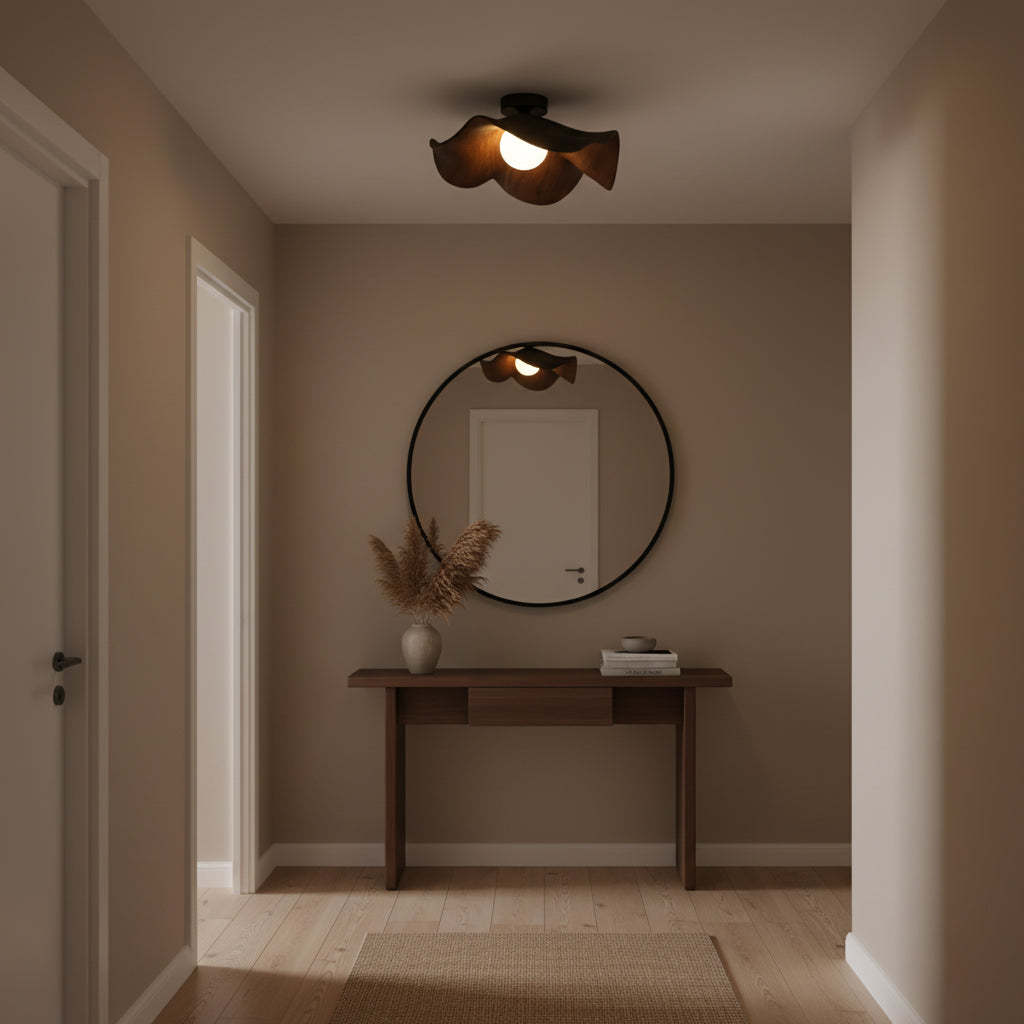 Hakka Wood Resin Ceiling Light