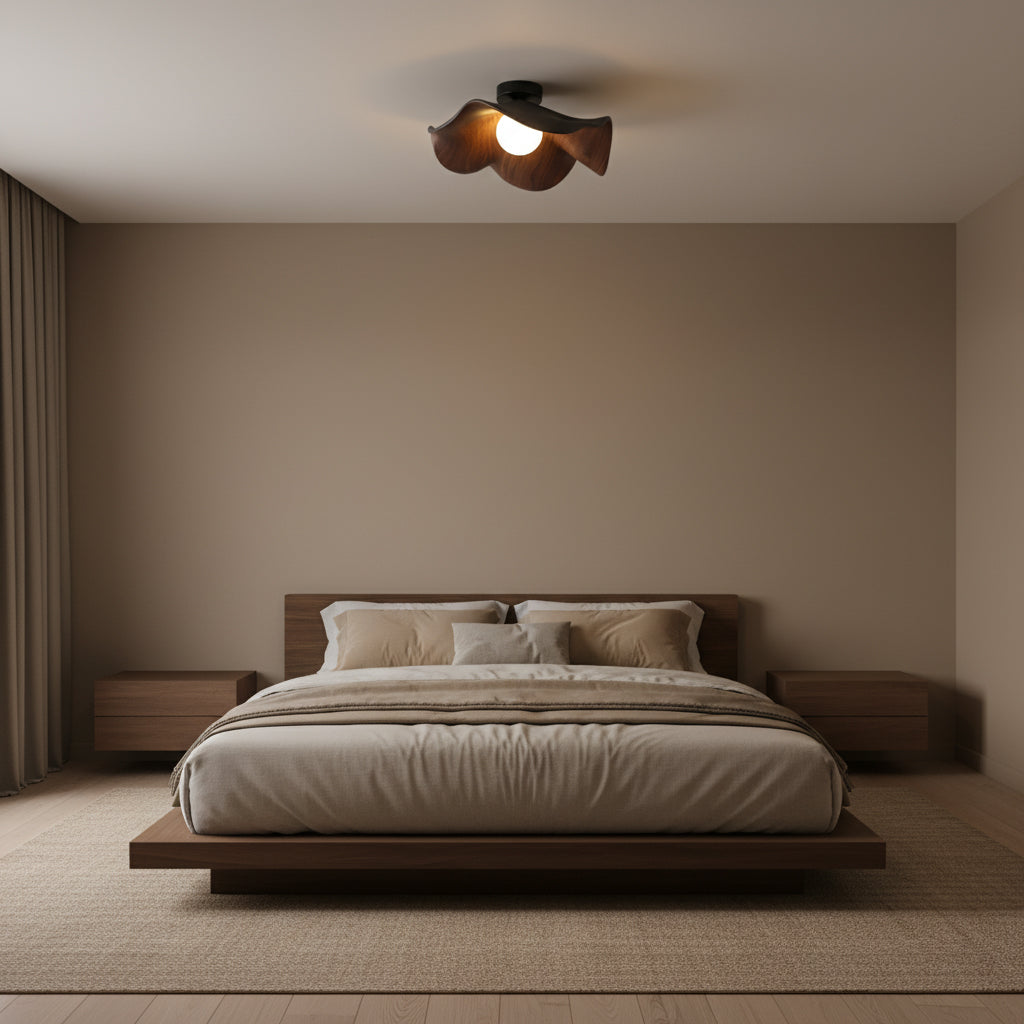 Hakka Wood Resin Ceiling Light