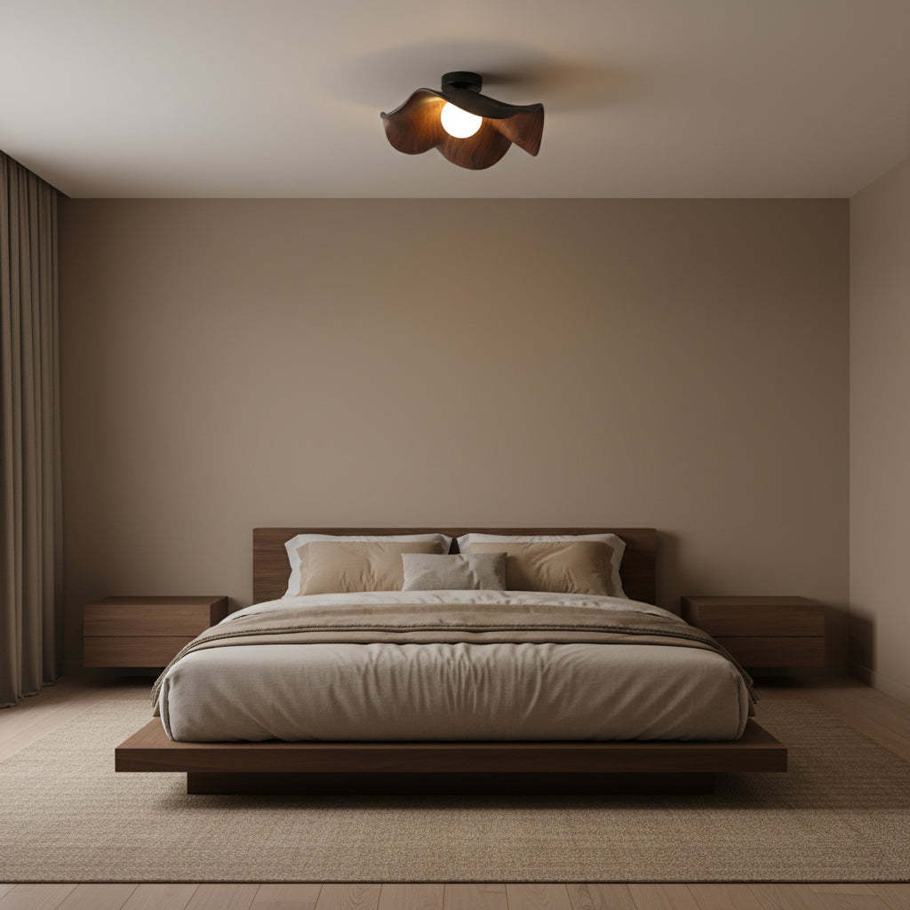 Hakka Wood Resin Ceiling Light