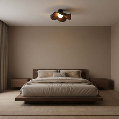 Hakka Wood Resin Ceiling Light