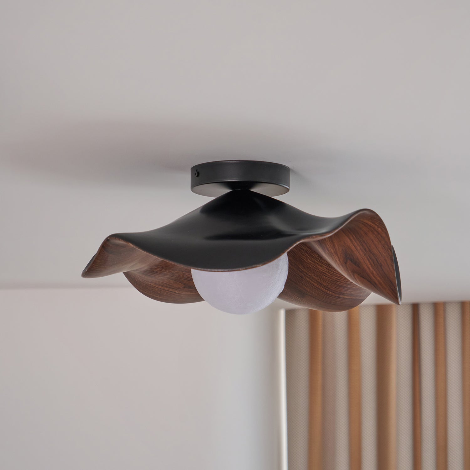 Hakka Wood Resin Ceiling Light