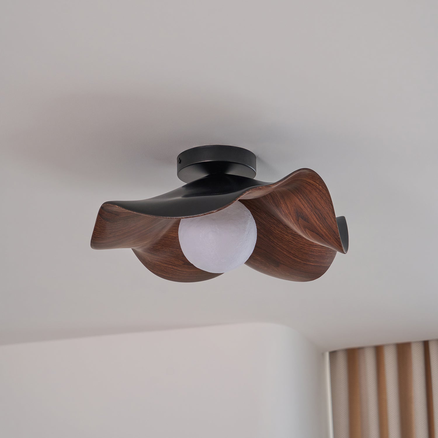 Hakka Wood Resin Ceiling Light