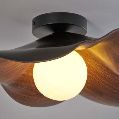 Hakka Wood Resin Ceiling Light