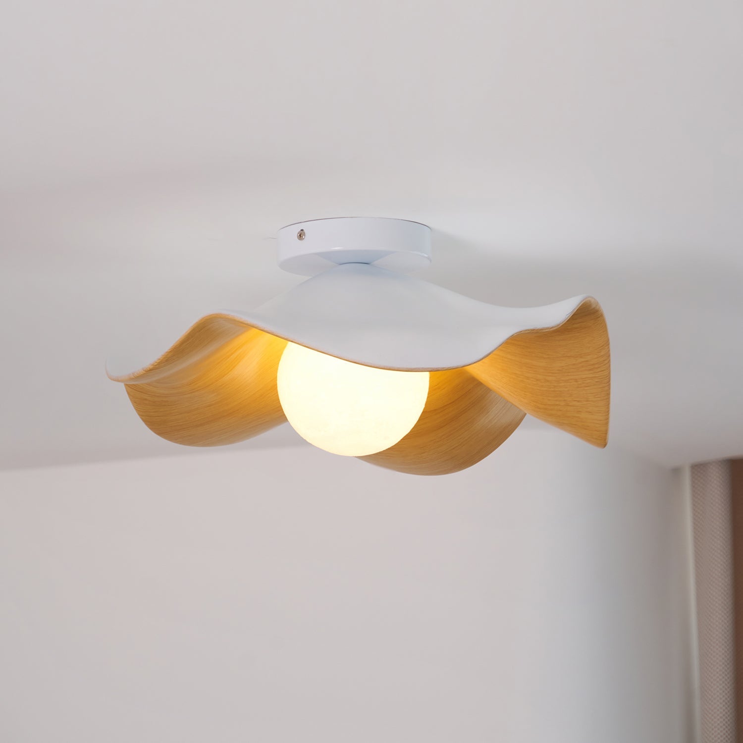 Hakka Wood Resin Ceiling Light