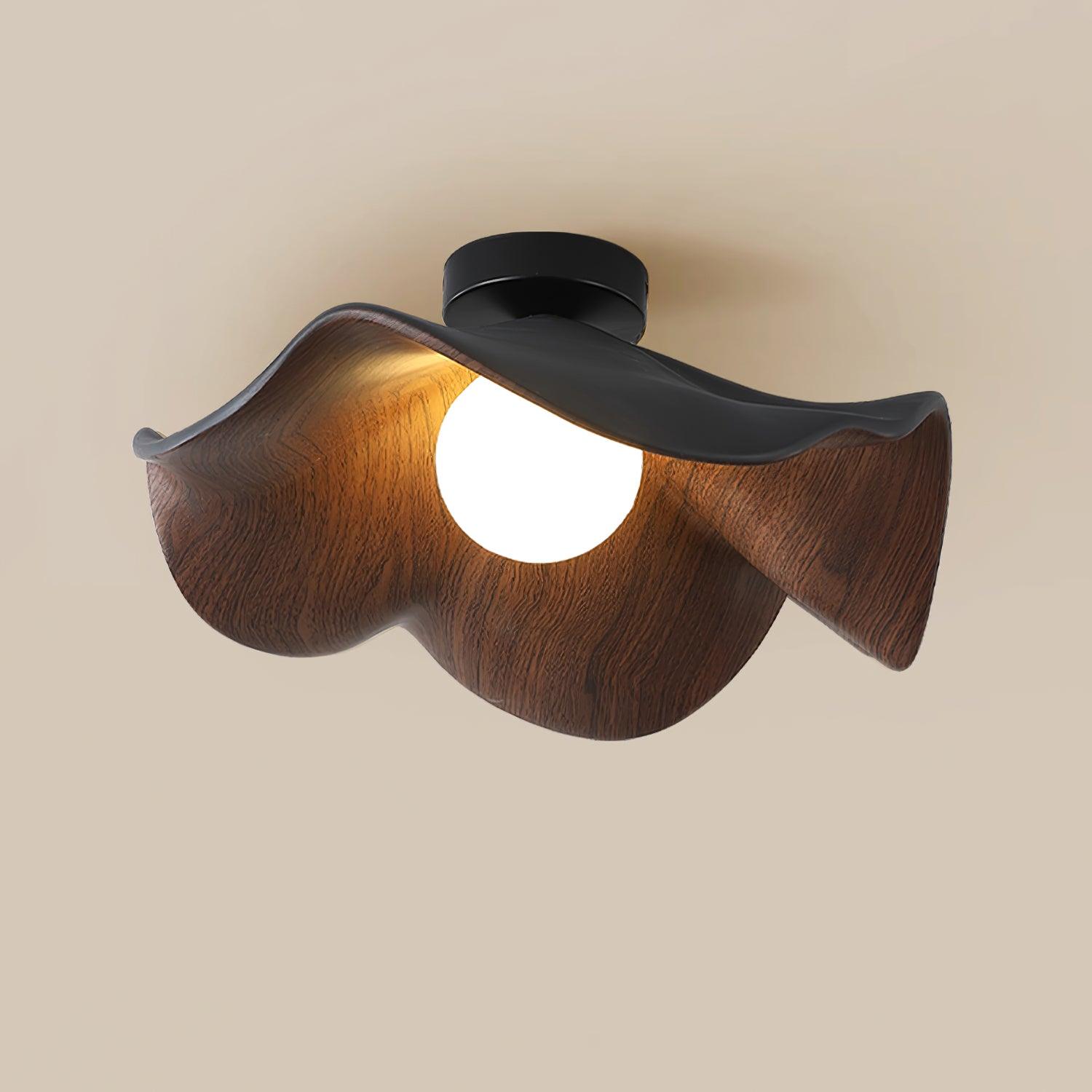 Hakka Wood Resin Ceiling Light