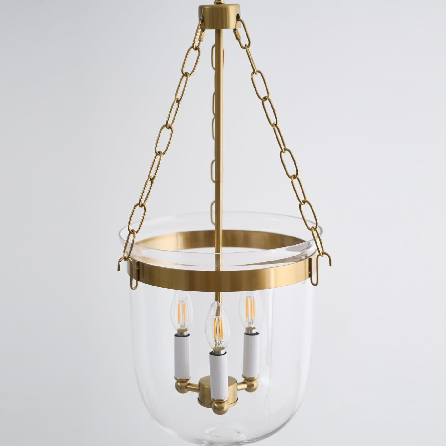 Verona Brass Glass Lantern Pendant Lamp