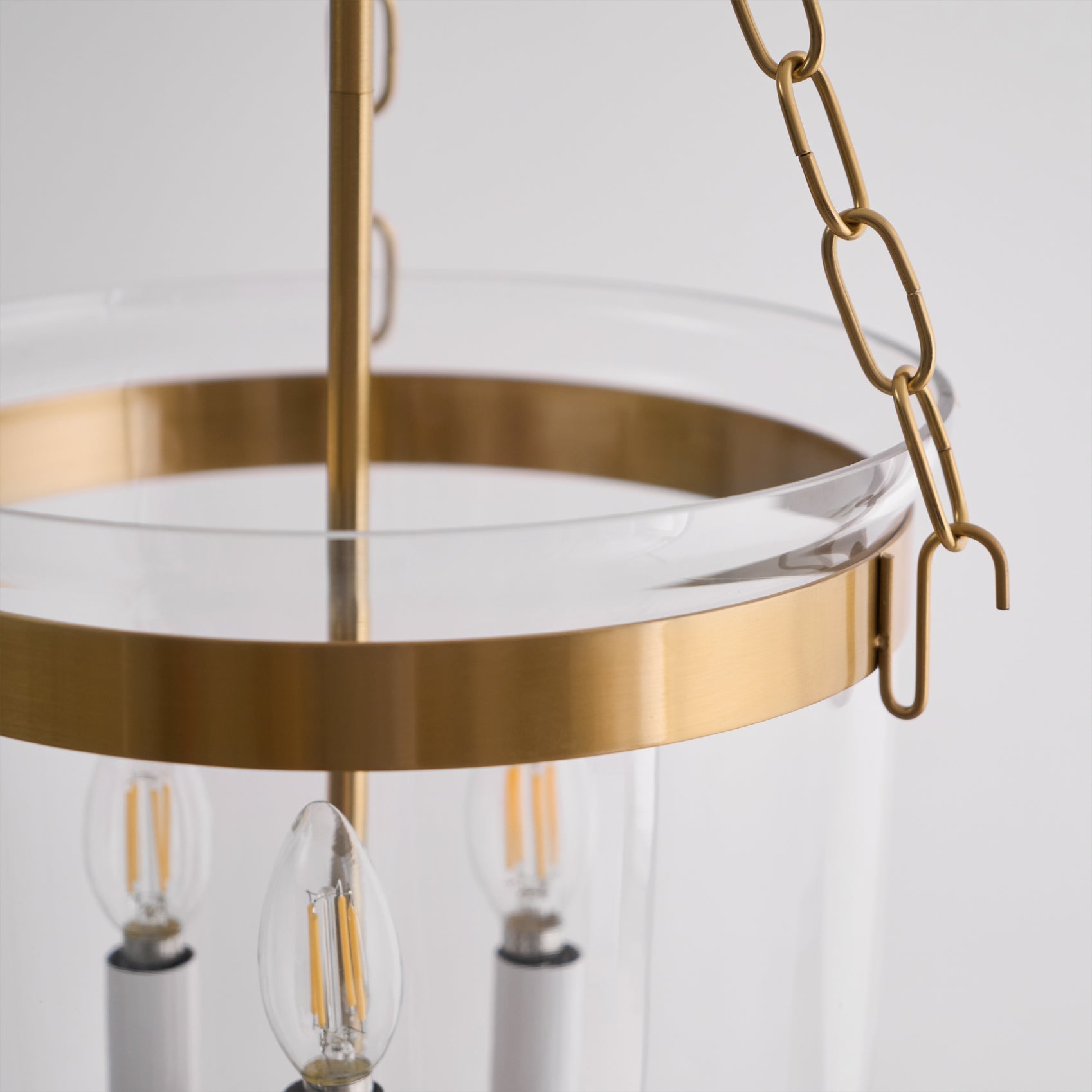 Verona Brass Glass Lantern Pendant Lamp