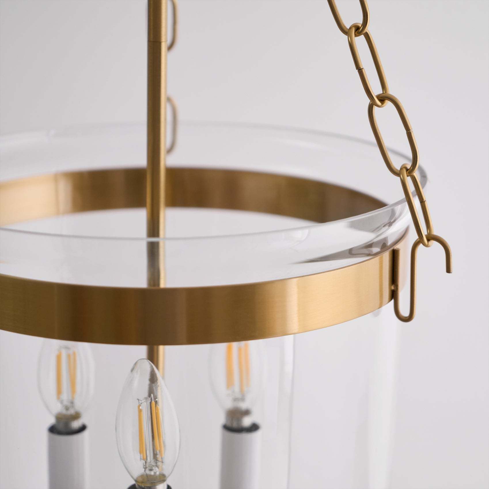 Verona Brass Glass Lantern Pendant Lamp