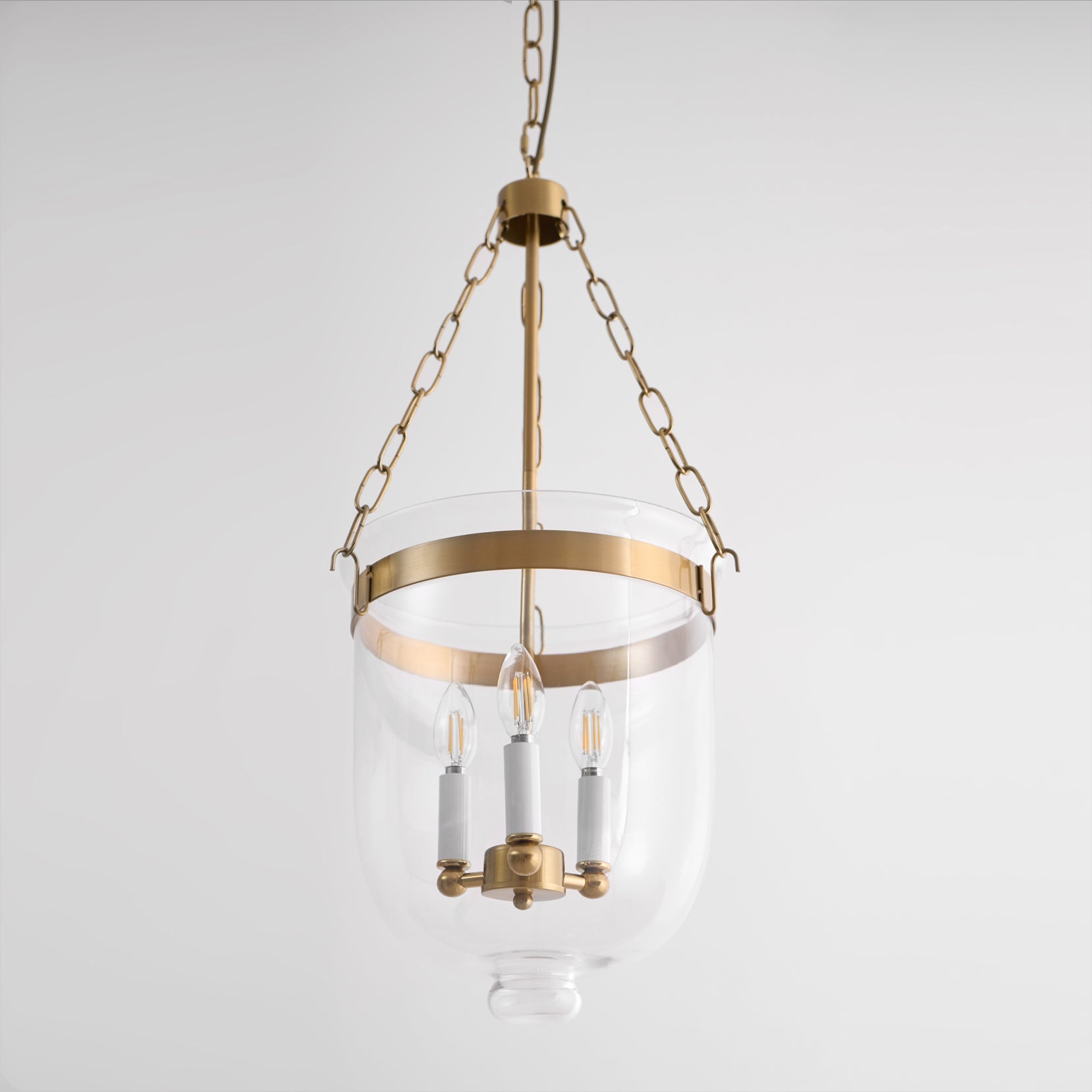 Verona Brass Glass Lantern Pendant Lamp