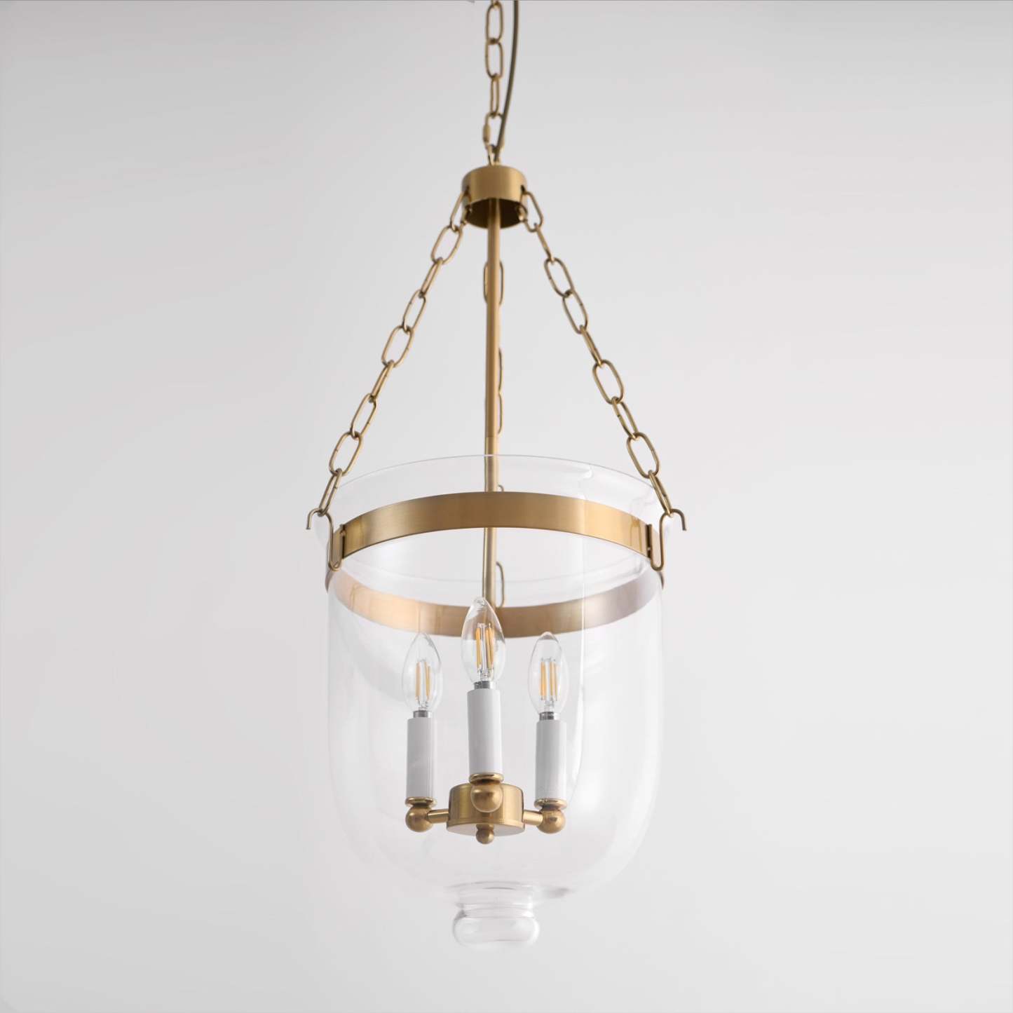 Verona Brass Glass Lantern Pendant Lamp
