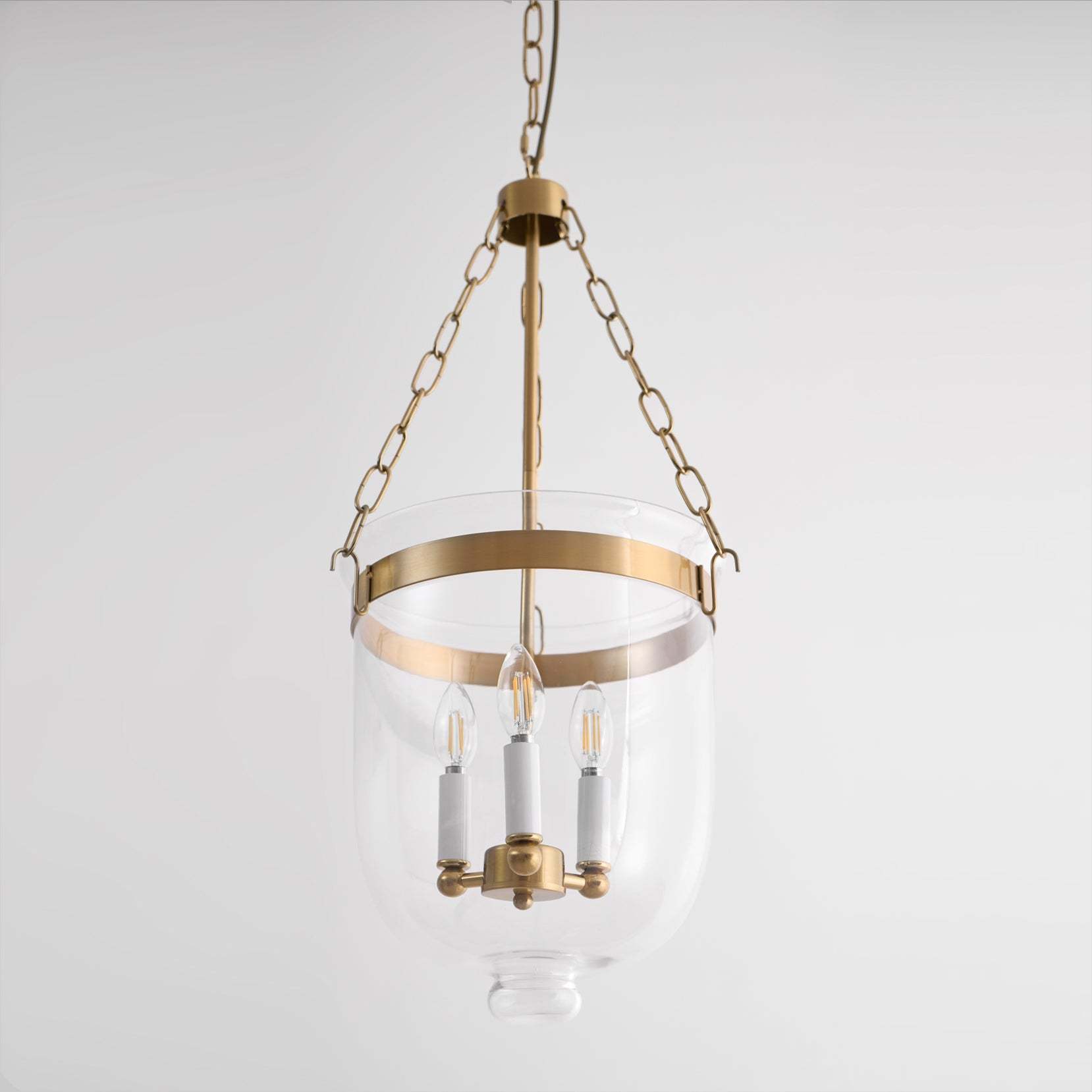 Verona Brass Glass Lantern Pendant Lamp