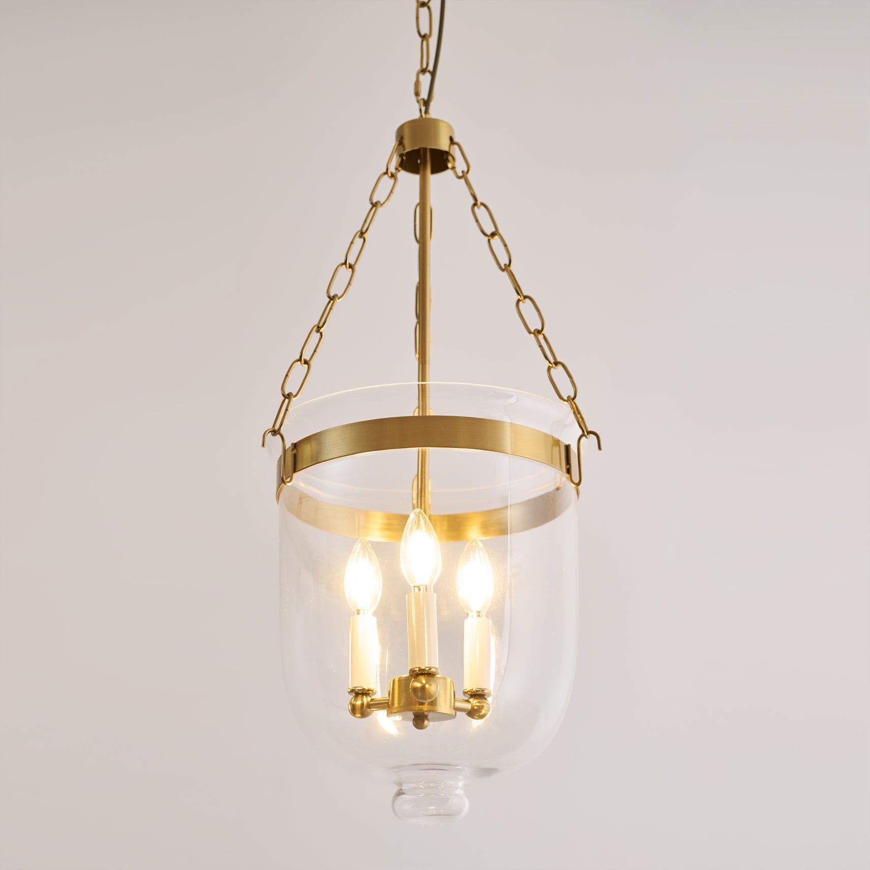 Verona Brass Glass Lantern Pendant Lamp