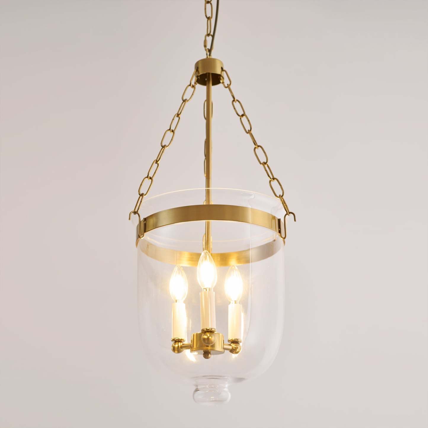 Verona Brass Glass Lantern Pendant Lamp