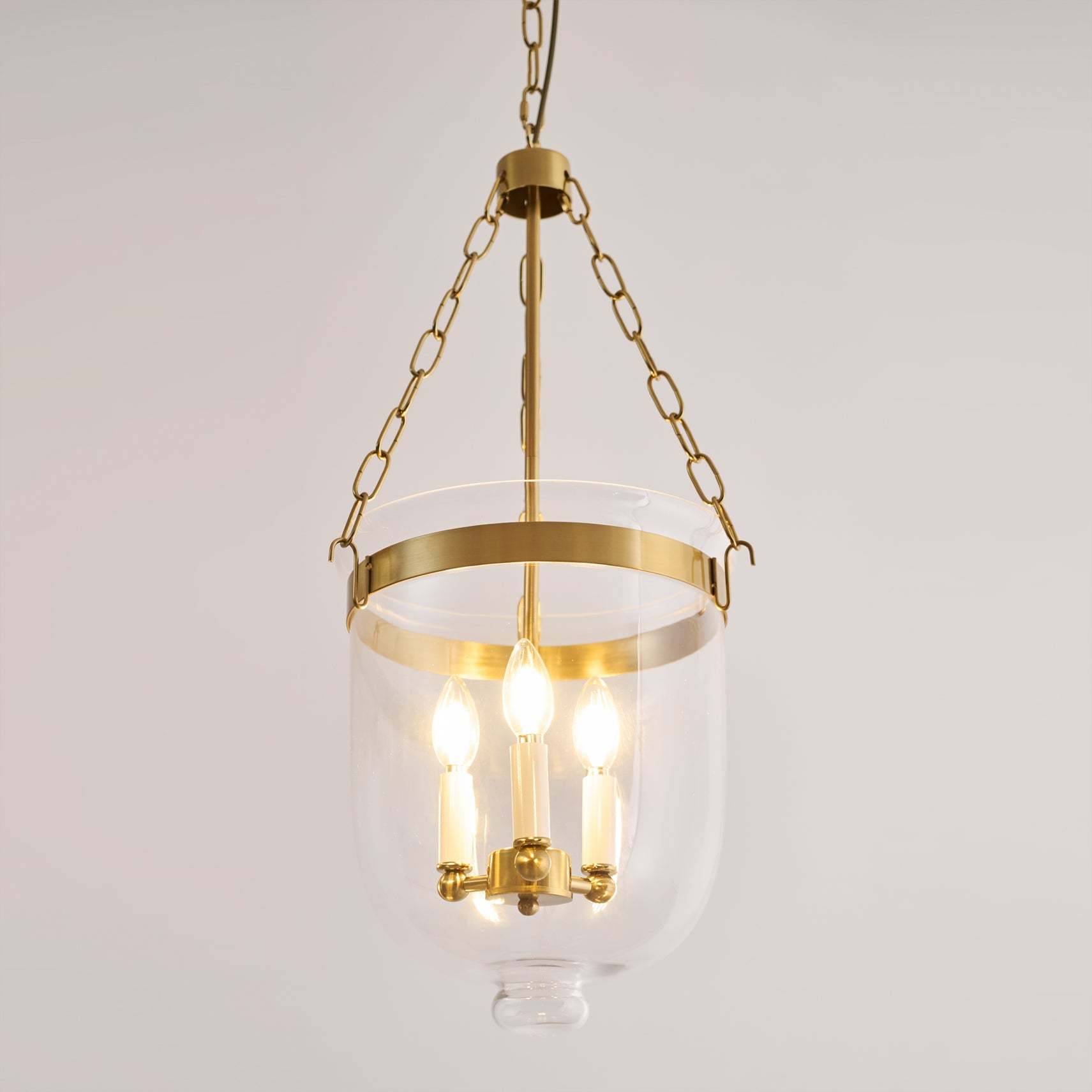 Verona Brass Glass Lantern Pendant Lamp