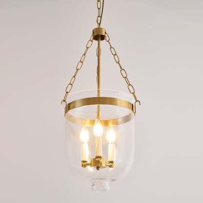 Verona Brass Glass Lantern Pendant Lamp