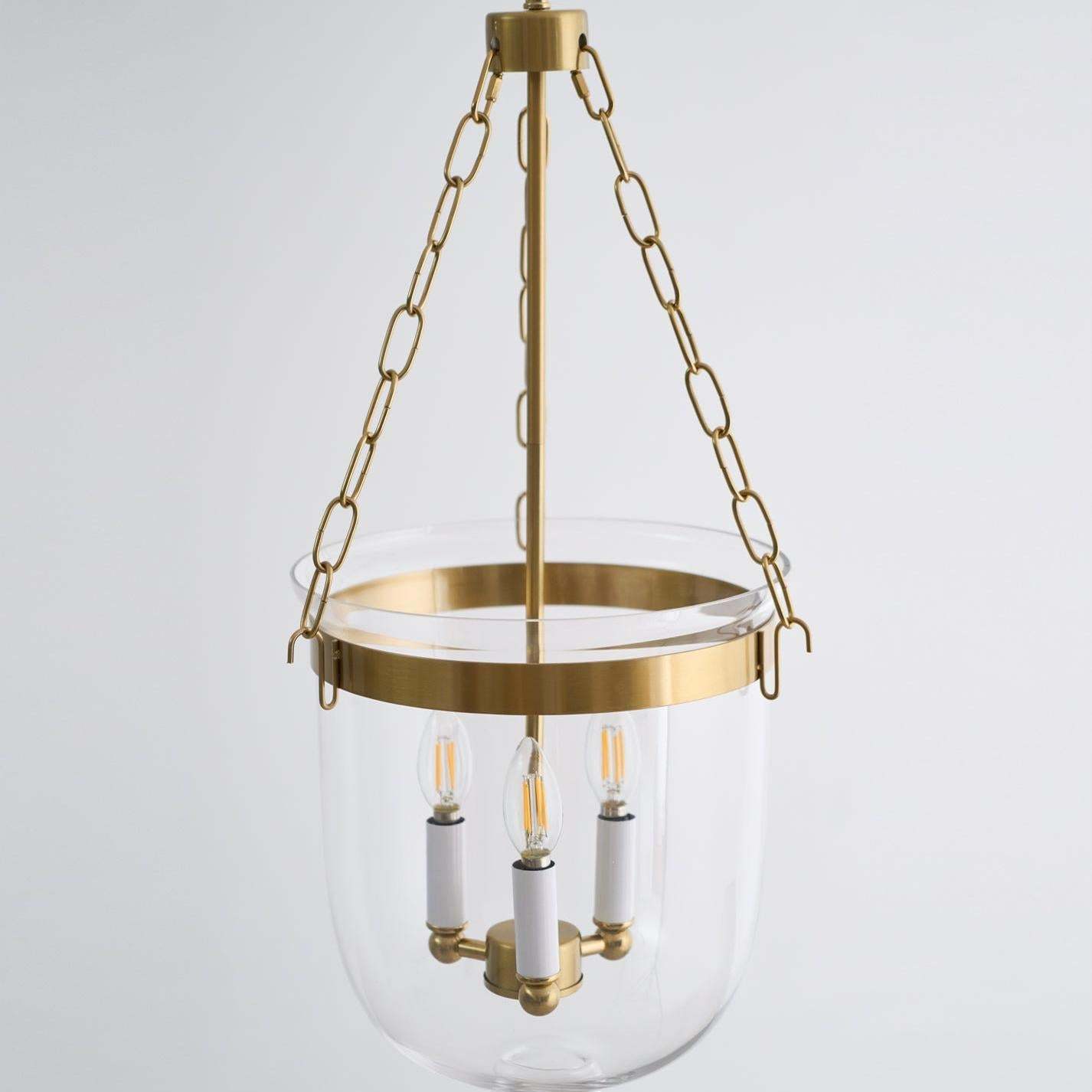 Verona Brass Glass Lantern Pendant Lamp