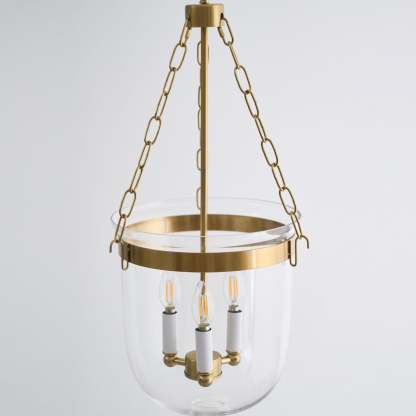 Verona Brass Glass Lantern Pendant Lamp